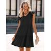 imageANRABESS Womens Summer Ruffle Cap Sleeve Mini Dress 2025 Spring Swing V Neck Beach Vacation Short Sundress Black Medium