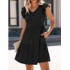 imageANRABESS Womens Summer Ruffle Cap Sleeve Mini Dress 2025 Spring Swing V Neck Beach Vacation Short Sundress Black Medium
