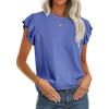 imageANRABESS Womens Ruffle Short Sleeve Business Casual Dressy Top Crewneck Loose T Shirts 2025 Summer Blouses Blue L