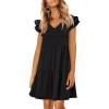 imageANRABESS Womens Summer Ruffle Cap Sleeve Mini Dress 2025 Spring Swing V Neck Beach Vacation Short Sundress Black Medium