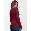 imageANRABESS Long Sleeve Shirts for Women Scoop Neck Tops 2025 Fall Trendy Casual Knit Slim Fit Textured BlousesBurgundy