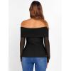 imageANRABESS Off Shoulder Tops for Women Mesh Long Sleeve Floral Lace Slim Fit Blouses Shirts 2025 Y2K Going Out Fall ClothesBlack