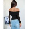 imageANRABESS Off Shoulder Tops for Women Mesh Long Sleeve Floral Lace Slim Fit Blouses Shirts 2025 Y2K Going Out Fall ClothesBlack Floral