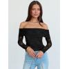 imageANRABESS Off Shoulder Tops for Women Mesh Long Sleeve Floral Lace Slim Fit Blouses Shirts 2025 Y2K Going Out Fall ClothesBlack Floral