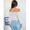 imageANRABESS Off Shoulder Tops for Women Mesh Long Sleeve Floral Lace Slim Fit Blouses Shirts 2025 Y2K Going Out Fall ClothesWhite Floral