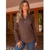 imageANRABESS Women Long Sleeve Henley Shirts Ribbed Knit Lightweight Sweaters Business Casual Work Tops 2025 Fall Trendy OutfitsBrown