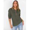imageANRABESS Women Long Sleeve Henley Shirts Ribbed Knit Lightweight Sweaters Business Casual Work Tops 2025 Fall Trendy OutfitsDeep Green