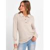imageANRABESS Women Long Sleeve Henley Shirts Ribbed Knit Lightweight Sweaters Business Casual Work Tops 2025 Fall Trendy OutfitsYellow Beige