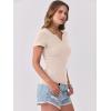 imageANRABESS Women Short Sleeve Tops V Neck Rib Knit Slim Fit Shirts Basic Tee 2025 Summer Casual TShirt Outfits ClothesBeige