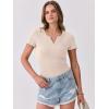 imageANRABESS Women Short Sleeve Tops V Neck Rib Knit Slim Fit Shirts Basic Tee 2025 Summer Casual TShirt Outfits ClothesBeige