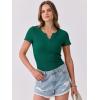 imageANRABESS Women Short Sleeve Tops V Neck Rib Knit Slim Fit Shirts Basic Tee 2025 Summer Casual TShirt Outfits ClothesDeep Green