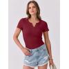 imageANRABESS Women Short Sleeve Tops V Neck Rib Knit Slim Fit Shirts Basic Tee 2025 Summer Casual TShirt Outfits ClothesDeep Red