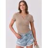 imageANRABESS Women Short Sleeve Tops V Neck Rib Knit Slim Fit Shirts Basic Tee 2025 Summer Casual TShirt Outfits ClothesLight Khaki
