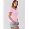 imageANRABESS Women Short Sleeve Tops V Neck Rib Knit Slim Fit Shirts Basic Tee 2025 Summer Casual TShirt Outfits ClothesLight Pink