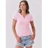 imageANRABESS Women Short Sleeve Tops V Neck Rib Knit Slim Fit Shirts Basic Tee 2025 Summer Casual TShirt Outfits ClothesLight Pink