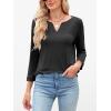 imageANRABESS Womens 34 Length Sleeve Tops V Neck Basic Tee Shirts 2025 Spring Summer Dressy Casual Tunic Blouses OutfitsBlack