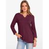 imageANRABESS Womens 34 Length Sleeve Tops V Neck Basic Tee Shirts 2025 Spring Summer Dressy Casual Tunic Blouses OutfitsBurgundy