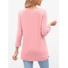 imageANRABESS Womens 34 Length Sleeve Tops V Neck Basic Tee Shirts 2025 Spring Summer Dressy Casual Tunic Blouses OutfitsCoral Pink