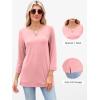 imageANRABESS Womens 34 Length Sleeve Tops V Neck Basic Tee Shirts 2025 Spring Summer Dressy Casual Tunic Blouses OutfitsCoral Pink