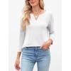 imageANRABESS Womens 34 Length Sleeve Tops V Neck Basic Tee Shirts 2025 Spring Summer Dressy Casual Tunic Blouses OutfitsWhite