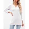 imageANRABESS Womens 34 Length Sleeve Tops V Neck Basic Tee Shirts 2025 Spring Summer Dressy Casual Tunic Blouses OutfitsWhite