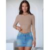 imageANRABESS Womens Long Sleeve Crop Tops Ribbed Knit Slim Fitted Shirts Basic Tees 2025 Fall Outfits Y2K Teen Girls ClothesLight Khaki