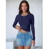 imageANRABESS Womens Long Sleeve Crop Tops Ribbed Knit Slim Fitted Shirts Basic Tees 2025 Fall Outfits Y2K Teen Girls ClothesNavy Blue