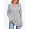 imageANRABESS Womens Long Sleeve Henley Shirts 2025 Fall Tunic Tops Ribbed Knit Lightweight Sweaters Dressy Casual Blouse OutfitsGrey