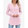 imageANRABESS Womens Long Sleeve Henley Shirts 2025 Fall Tunic Tops Ribbed Knit Lightweight Sweaters Dressy Casual Blouse OutfitsPink