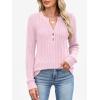 imageANRABESS Womens Long Sleeve Henley Shirts 2025 Fall Tunic Tops Ribbed Knit Lightweight Sweaters Dressy Casual Blouse OutfitsPink