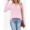 imageANRABESS Womens Long Sleeve Henley Shirts 2025 Fall Tunic Tops Ribbed Knit Lightweight Sweaters Dressy Casual Blouse OutfitsPink