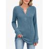 imageANRABESS Womens Long Sleeve Henley Shirts 2025 Fall Tunic Tops Ribbed Knit Lightweight Sweaters Dressy Casual Blouse OutfitsTeal