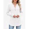 imageANRABESS Womens Long Sleeve Henley Shirts 2025 Fall Tunic Tops Ribbed Knit Lightweight Sweaters Dressy Casual Blouse OutfitsWhite