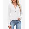 imageANRABESS Womens Long Sleeve Henley Shirts 2025 Fall Tunic Tops Ribbed Knit Lightweight Sweaters Dressy Casual Blouse OutfitsWhite