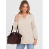 imageANRABESS Womens Long Sleeve Shirts Fall Lightweight V Neck Sweater Tops Dressy Casual Loose Fit Tunic 2025 Fashion ClothesLight Khaki