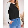 imageANRABESS Womens Long Sleeve Tops Ribbed Knit Color Block Shirts Lightweight Sweaters 2025 Fall Outfits BlousesBlack White