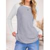 imageANRABESS Womens Long Sleeve Tops Ribbed Knit Color Block Shirts Lightweight Sweaters 2025 Fall Outfits BlousesGrey Black
