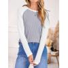 imageANRABESS Womens Long Sleeve Tops Ribbed Knit Color Block Shirts Lightweight Sweaters 2025 Fall Outfits BlousesGrey Black