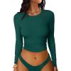 imageANRABESS Womens Long Sleeve Crop Tops Ribbed Knit Slim Fitted Shirts Basic Tees 2025 Fall Outfits Y2K Teen Girls ClothesDeep Green