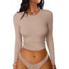 imageANRABESS Womens Long Sleeve Crop Tops Ribbed Knit Slim Fitted Shirts Basic Tees 2025 Fall Outfits Y2K Teen Girls ClothesLight Khaki
