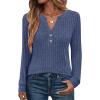 imageANRABESS Womens Long Sleeve Henley Shirts 2025 Fall Tunic Tops Ribbed Knit Lightweight Sweaters Dressy Casual Blouse OutfitsDark Blue