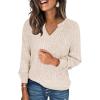 imageANRABESS Womens Long Sleeve Shirts Fall Lightweight V Neck Sweater Tops Dressy Casual Loose Fit Tunic 2025 Fashion ClothesLight Khaki