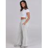 imageANRABESS Women Asymmetric High Waist Wide Straight Leg Sweatpants with Pockets 2024 Fall Trendy Sweat Jogger PantsLight Grey