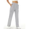 imageANRABESS Women Sweatpants High Waist Straight Leg Casual Fleece Jogger Cargo PantsLight Grey