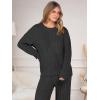 imageANRABESS Womens Fuzzy Fleece Pajama Set 2 Piece Outfits Lounge Knit Oversized Sweater Pj Sets 2025 Fall Winter LoungewearBlack