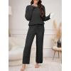 imageANRABESS Womens Fuzzy Fleece Pajama Set 2 Piece Outfits Lounge Knit Oversized Sweater Pj Sets 2025 Fall Winter LoungewearBlack