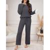 imageANRABESS Womens Fuzzy Fleece Pajama Set 2 Piece Outfits Lounge Knit Oversized Sweater Pj Sets 2025 Fall Winter LoungewearDeep Gray