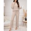imageANRABESS Womens Fuzzy Fleece Pajama Set 2 Piece Outfits Lounge Knit Oversized Sweater Pj Sets 2025 Fall Winter LoungewearLight Khaki