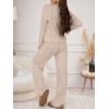 imageANRABESS Womens Fuzzy Fleece Pajama Set 2 Piece Outfits Lounge Knit Oversized Sweater Pj Sets 2025 Fall Winter LoungewearLight Khaki