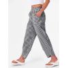 imageANRABESS Womens Gingham Striped Palazzo Pants Wide Leg Pajama Lounge Crop Pants Plaid PJ Bottoms Casual Trousers with PocketsBlack White Plaid